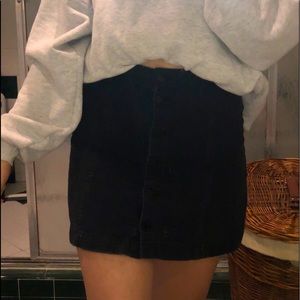 black buttonup skater skirt